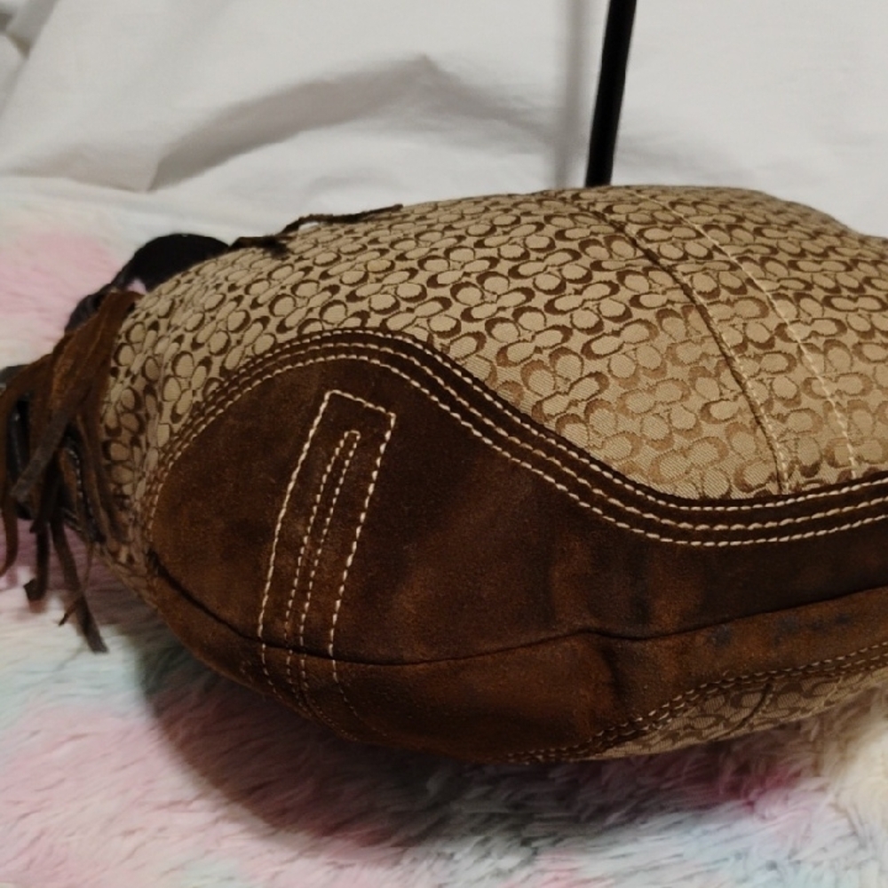 SALE! Authentic Coach Y2K Mini Signature C Shoulder Bag W Tassels - Picture 7 of 14